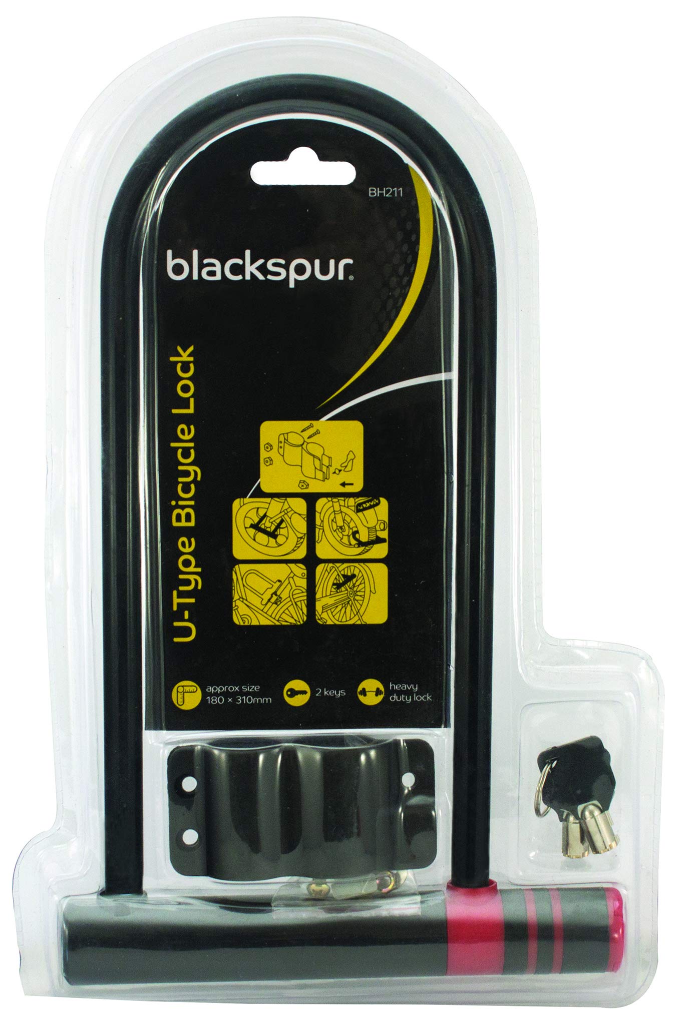 BLACKSPUR 180 X 310MM U-Type Shackle Bicycle Lock