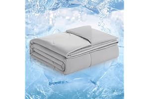 Cozy Bliss Viscose Cooling Comforter Queen Size, Reversible Cooling Blanket for Hot Sleepers and Night Sweats, Q-Max 0.4 Breathable Summer Comforter Quilt, Lightweight Soft Silky Smooth, Cool Grey