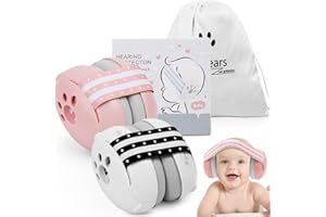 VZZNN 2 PACK Infant Noise Canceling Headphones for Babies and Toddlers up to 36 Months - Baby Hearing Protection Earmuffs,Baby Travel Essential Infant Ear Protection Baby Headphones,Earmuffs for Babies
