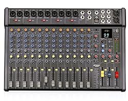 JXSOU Audio Mixer, 18-Channel DJ Mixer Bluetooth