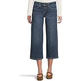 Liverpool Los Angeles Petite Mid-Rise Belted Crop Wide Leg Jeans 25"