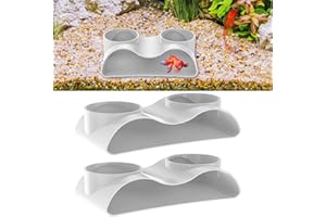 Taicols 2Pcs Aquarium Underground Tunnel Cave - Double Hole Hideout Corner, Fish Tank Gravel Tunnel Decoration for Breeding, 