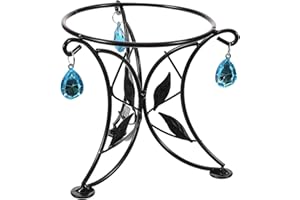 Yardwe Gazing Ball Stand Metal Gazing Globe Stand for Garden Gazing Globe Display Stand Décor Accessories Garden Sphere Holder, 14.00X14.00X13.00CM, Black