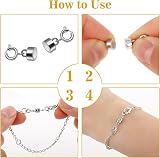 TIESOME 4PCS Double Magnetic Necklace Clasps Silver Jewelry Making view 5