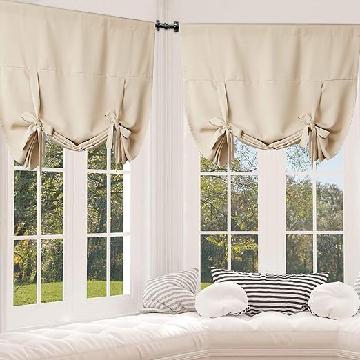 Amazon Com Rose Home Fashion Tie Up Curtain Blackout Curtains