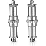 Neewer 2 Pieces Standard 1/4 to 3/8 inch Metal Male Convertor Threaded Screw Adapter Spigot Stud for Studio Light Stand, Hots
