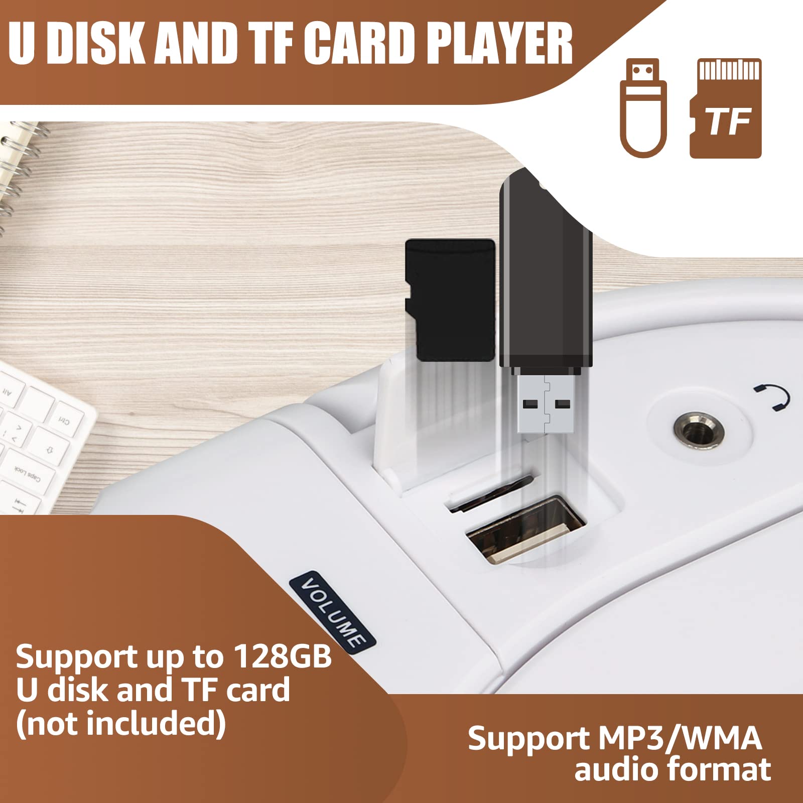 Retekess TR621 CD and Cassette Player Combo, Portable Boombox AM FM Radio,TR606 Tape Recorder Cassette Player,AM FM Cassette Players Walkman, Supports Voice/AUX Line in Record