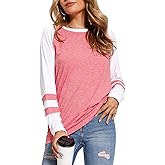 Womens Tops Long Sleeve Shirts for Women Casual Loose Tees Classic Tshirts Fall Clothes