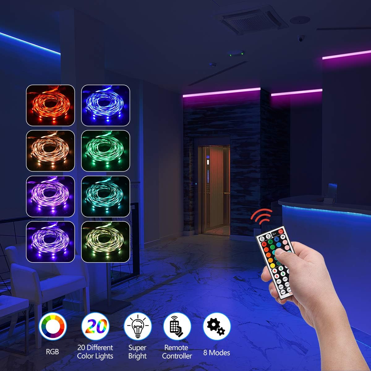 TEKLED® LED Strip Lights, Multi-color, 150 LED 5M - Image 5
