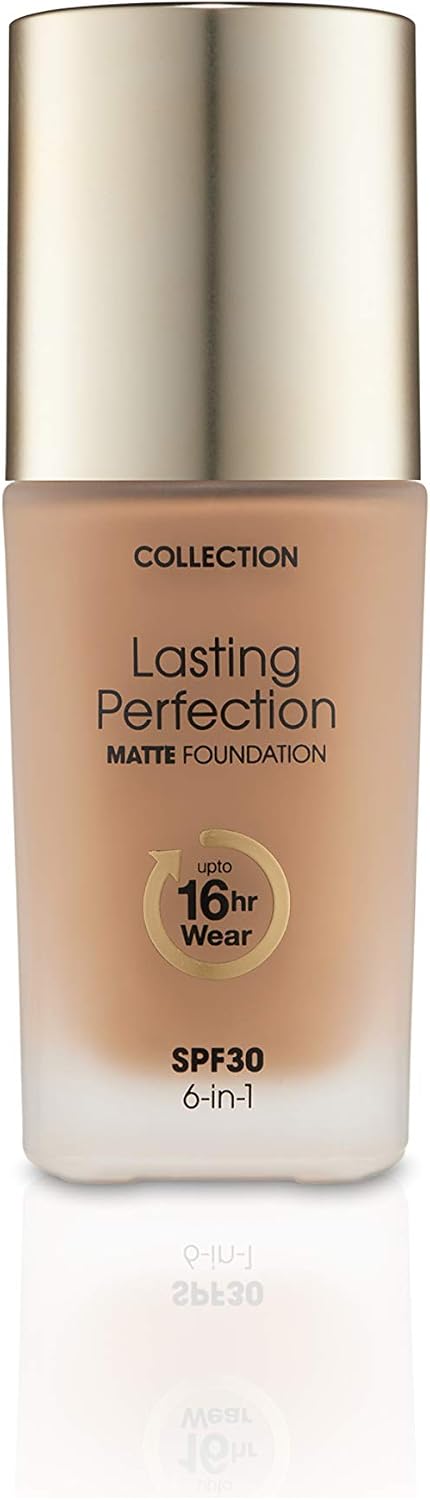Collection Cosmetics Lasting Perfection Matte Foundation, Full Coverage, 27ml, Honey, 27 ml (Pack of 1)