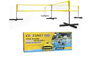 CROSSNET H2O Volleyball Pool Game - Four Square Net - Quick Assemble & Portable - Perfect Pool Toys for All Families W/Accessories