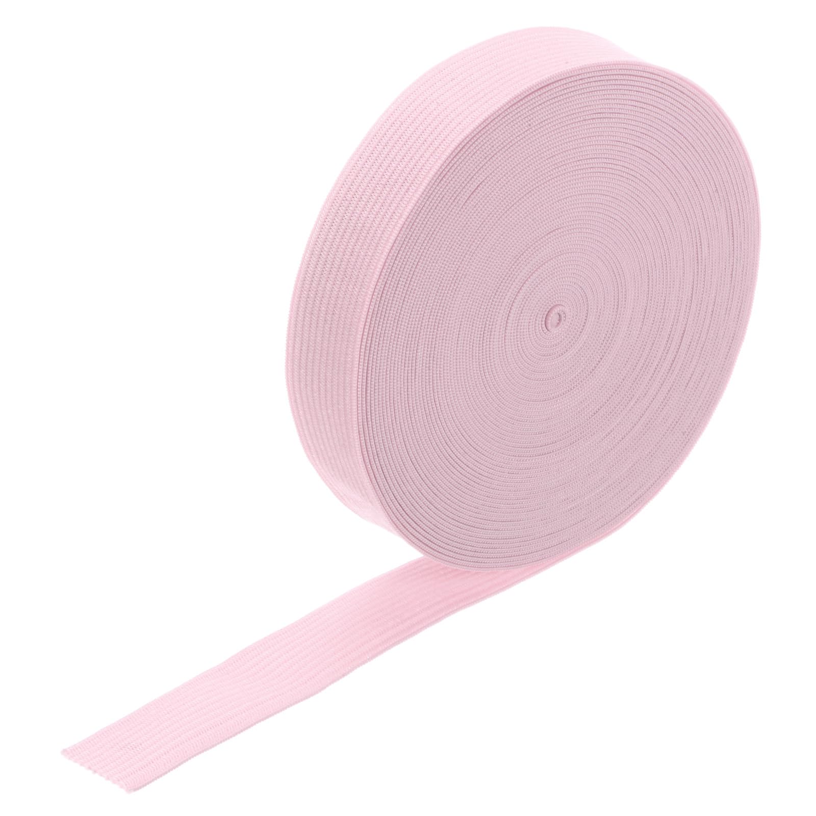M METERXITY Elastic Bands for Sewing, 0.8 Inch 11 Yards Roll of High Elasticity Knit Elastic Spool, Elastic for Sewing Waistband/Wigs/Pants/Crafts DIY Stretchy Ribbon [Light Pink]