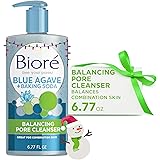 Biore Daily Blue Agave plus Baking Soda Balancing Pore Cleanser, Liquid Cleanser for Combination Skin, to Penetrate Pores and