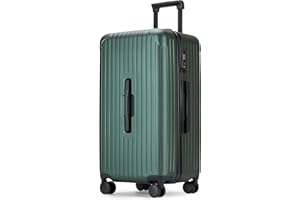 PRIMICIA GinzaTravel Trunk Luggage 26 Inch suitcase with Spinner Wheels Scratch resistant texture Lightweight PC material with TSA Lock (Dark Green, 26 inch)