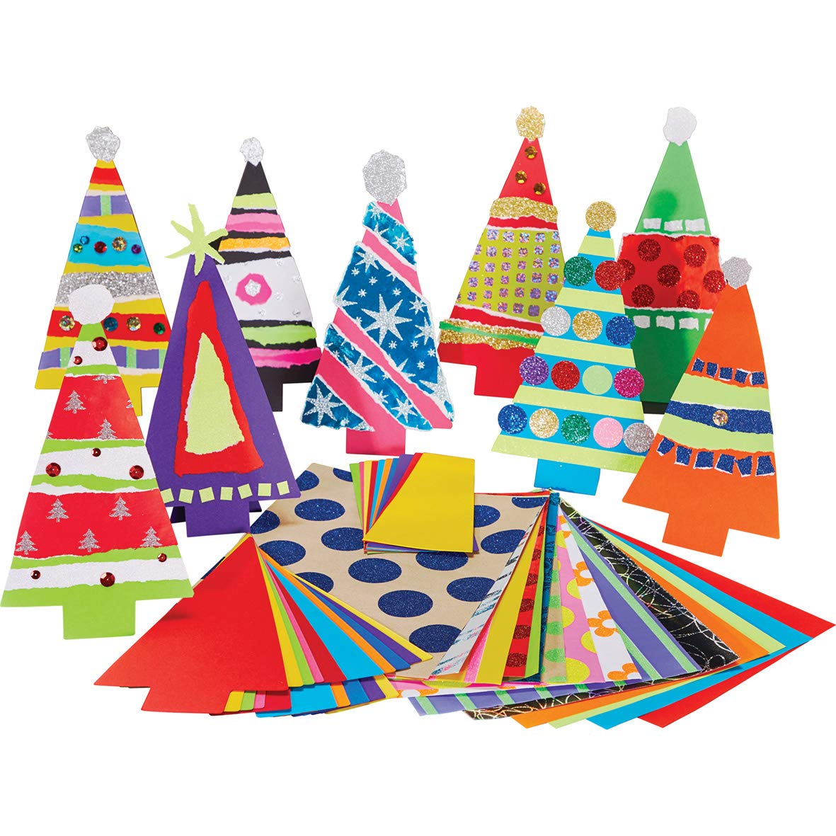 Springboard Rip and Stick Christmas Trees Christmas Craft Activity (Pack of 30)