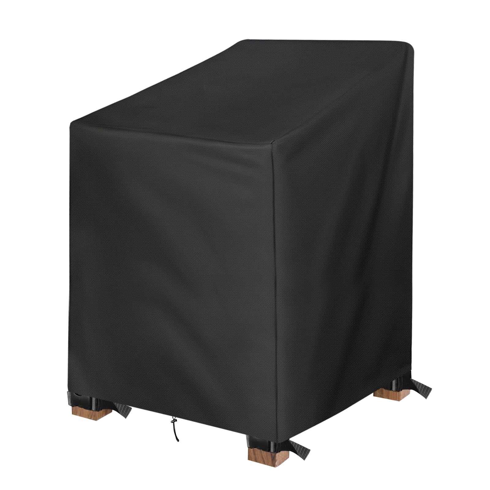 widesmile Garden Chair Cover Patio Stacking Chair Cover Waterproof 420D Oxford Fabric Outdoor Protective Cover for Stackable Chairs Anti-UV 70x79x101/70cm Black