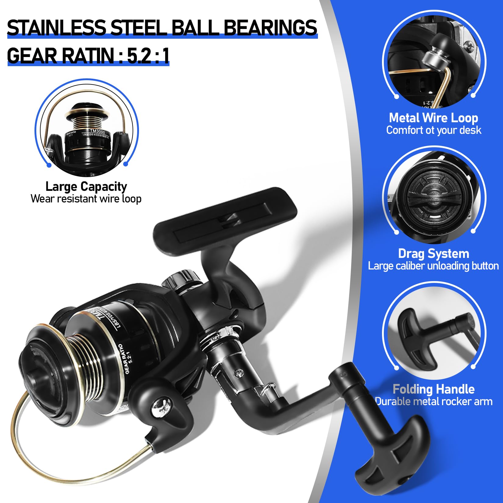 Telescopic Fishing Rod and Reel Combo Kit, 2PACK 6.9FT Carbon Fiber Collapsible Rods, Spinning Reels, Lures and Carrier Bag, Saltwater & Freshwater Travel Fishing Gear for Adults