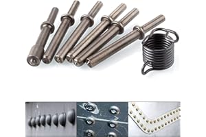 Heavy Duty 7 Pcs Air Hammer Rivet Bits, ABuff Pneumatic Air Rivet Hammer Set for Shank 0.401 Chisel/AirHammer Rivets Sets Kit with Spring