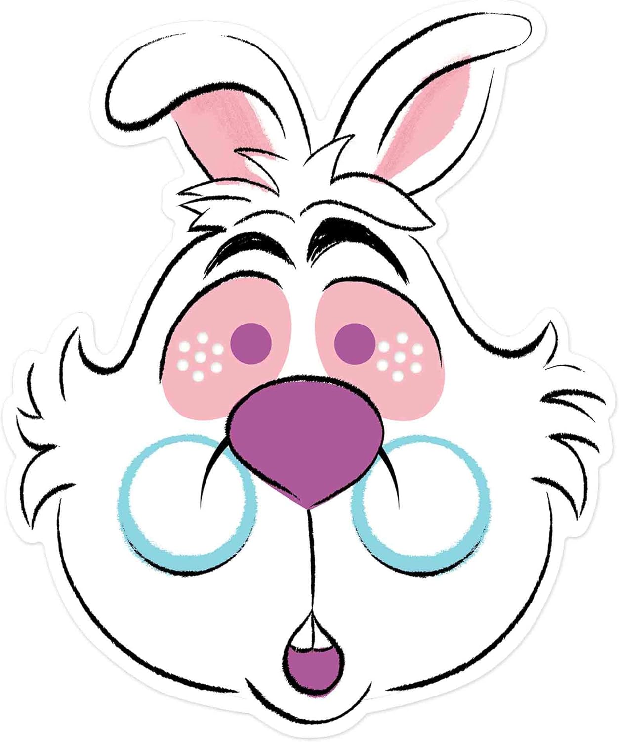 STAR CUTOUTS Ltd White Rabbit Single Face Mask - Image 3