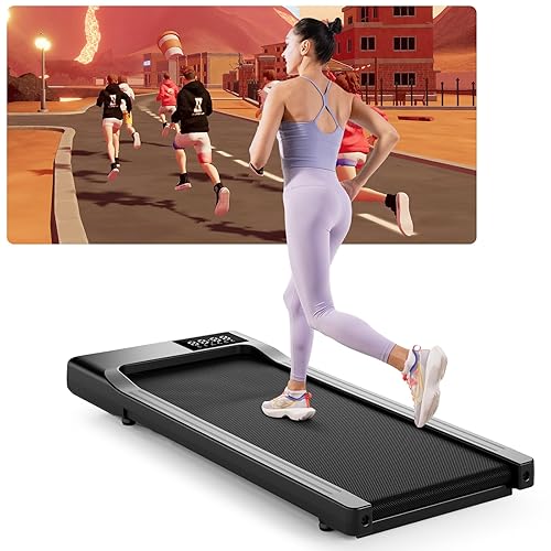Superun Raceable Walking Pad with App Control, Under Desk Treadmill for Smart Devices with Training Courses and AI Training, Max 136KG 159KG Suitable for Heavy People, Door to Door Delivery
