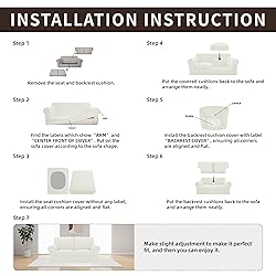 Easy-Going 5 Pieces Stretch Loveseat Cover Washable