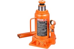 VEVOR Hydraulic Bottle Jack, 12 Ton (26455.5 lbs) Capacity, 8.1-15.7 Inch Lifting Range, Heavy Duty Welded Bottle Jack for Ca
