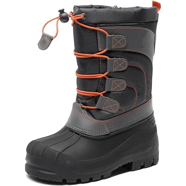 Sorel Flurry Winter Snow Boots Youth Size 4 Black Gray Orange Waterproof FluryEC Sorel Flurry Winter Snow Boots Youth Size 7 Black Gray  main image 4