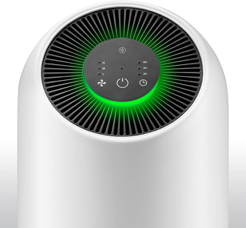PF4500 Purificateur d'Air, Avec Système de Filtrage à 3 Couches: Préfiltre + Charbon Actif + HEPA. Neutralise 99,97% de la Poussière et des Bactéries, Jusqu'à 40 m², 3 Vitesses, Silencieux 30 dB
