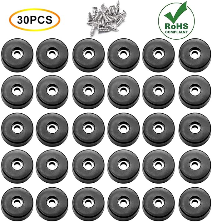 Lutingstore Round Rubber Feet, 30 Pcs Small Round Rubber Feet with