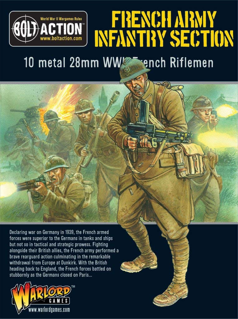 Warlord Games French Army Infantry Section 28mm Scale Metal Miniatures for Bolt Action Highly Detailed World War 2 Miniatures for Table-top Wargaming