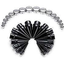 Kit Élargisseur D'Oreilles 14G-00G - Avec Bouchons Acrylique Et Double Joints Toriques