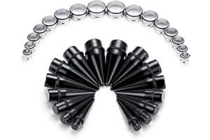 D.Bella Ear Stretching Kit Acrylic Tapers Surgical Steel Plugs Ear Gauges 32pcs