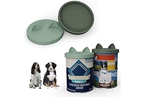 OHMO 2 Pack Pet Food Can Lids, (12.5-14oz) BPA Free Silicone Covers for Cat and Dog Food Cans, Camo&Light Green