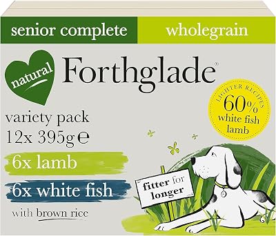 Forthglade Wet Dog Food Variety Pack 12 x 395g Senior 7+ Lamb & White Fish