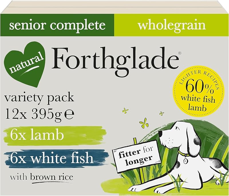 Forthglade Wet Dog Food Variety Pack 12 x 395g Senior 7+ Lamb & White Fish