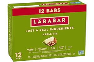 LÄRABAR Larabar Apple Pie, Gluten Free Vegan Fruit & Nut Bars, 1.6 oz bars, 12 ct