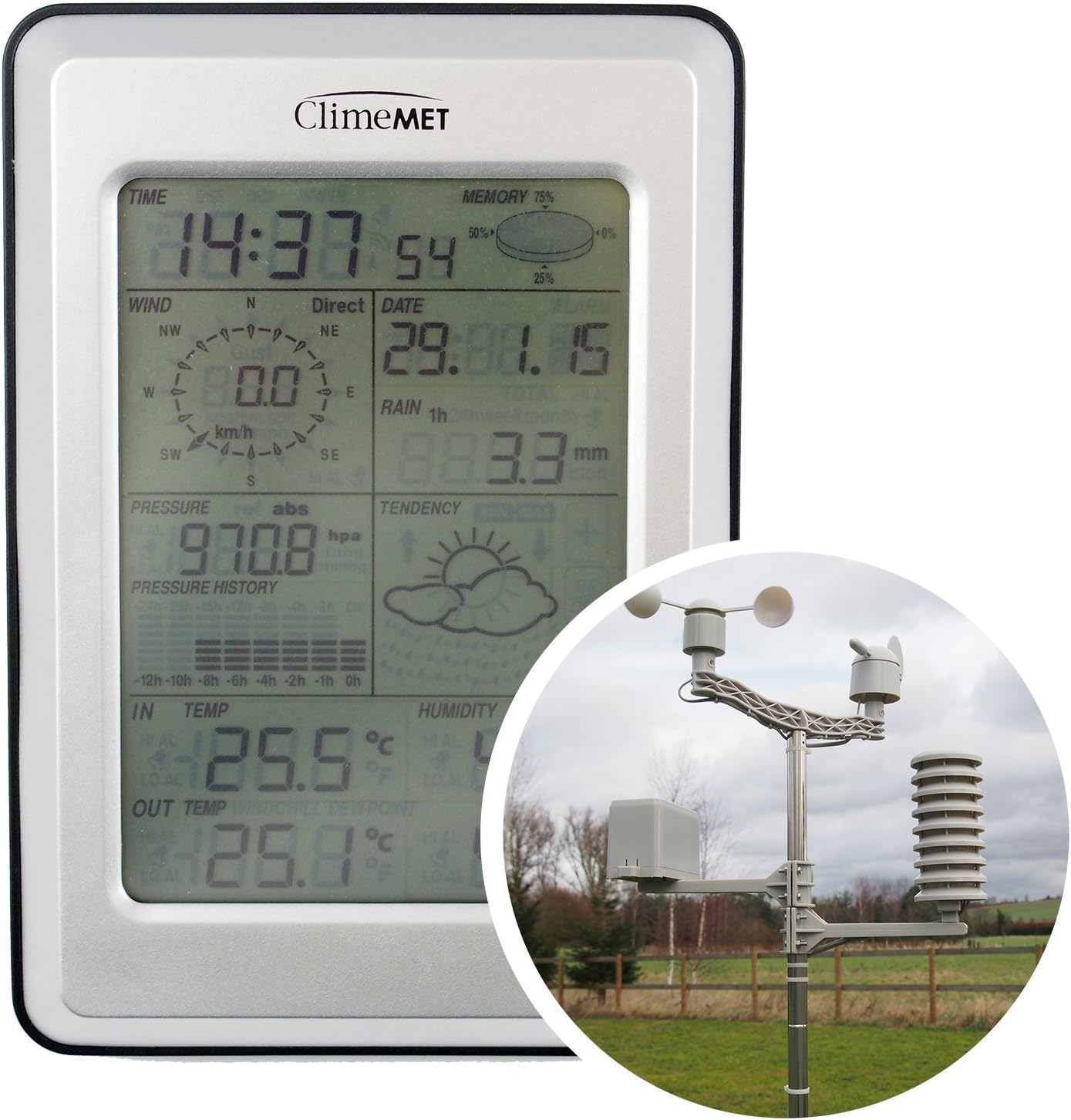 wetterstation mit feuchtigkeitsanzeige