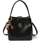 JYG Small Satchel Purses for Women Vegan Leather Tote Shoulder Bag Retro Top Handle Bucket Crossbody Bag 2026