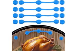 4 Sets Air Fryer Magnet Silicone Buckle, Secure Locking Disposable Liners Heat-Resistant & Prevent Paper Burns Magnetic Clips