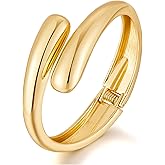 HUAYUNFANG Gold Bangle Bracelets For Women Gold Polished Thick Waterdrop Bangle Trendy Chunky Cuff bangles Jewelry for Women