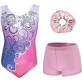 Aosva Gymnastics Leotards for Girls One-piece Sparkle Colorful Rainbow Dancing Athletic Leotards 2-14Years