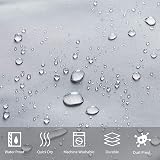 Furlinic Shower Curtain 60x72 Inch Mould Proof Waterproof Polyester Grey with view 2