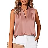 BTFBM Tank Top for Women 2026 Summer Spring Silk Satin V Neck Pleated Sleeveless Work Blouses Business Casual Outfits
