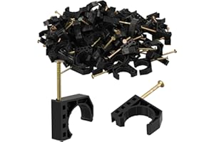 PXZBLG 50/100/200 Pack 3/4" Half Clamps J-Hook with Nails Set, J Clamps for PEX, Copper, CPVC Tubing Connections (3/4", 50pcs)