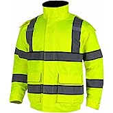 FONIRRA High Visibility Heavy Duty Insulated Winter Jacket for Men Waterproof,Safety Jacket for Men Reflective Big and Tall