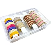 NMII Multipurpose Plastic Storage Box with 4 Adjustable Rods l Storing Box For Bangles, Chuda, Kada, Watches, Scrunchies I (Transparent_Big_4-Rod)
