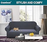 Granbest 3 Seater Water Repellent Sofa Cover Grey High Stretch Non Slip view 2