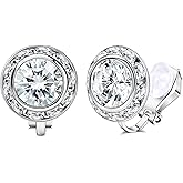 XOZEU Clip on Dance Earrings for Women Crystal Halo Rhinestone Earrings for Competitions Performance Stage Wedding Party