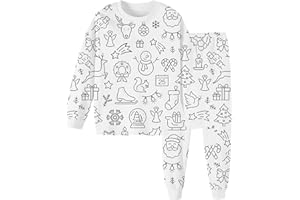 Kids' Pants Set with Hand Painted Boys Girls DIY Coloring Shirt Draw & Color Your Own Fun Colorable Designs