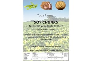 TOVA FARMS Kosher Premium Textured Vegetable Protein Chunks (Unflavored Chunks, 1 Kilogram)
